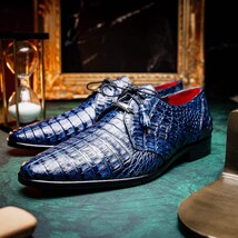 Lacio Genuine Caiman Crocodile Lace up Navy image 7