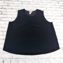 Nuart Top Womens 2X Black Velvet Sleeveless Shell Vintage Blouse - £19.58 GBP