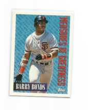 Barry Bonds (San Francisco Giants) 1994 Topps Measures Of Greatness Card #605 - £2.34 GBP