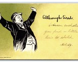 Comic Yawning Stretching Man Althought Tired UDB Postcard S3 - £4.33 GBP