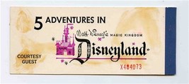  5 Adventures in Disneyland Ticket Book Courtesy Guest 1967 - £37.54 GBP