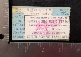 RUSH - VINTAGE 6/10/1984 TEXXAS WORLD MUSIC FESTIVAL CONCERT TICKET STUB - $25.00
