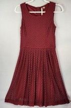 Lauren Conrad Dress Womens Size 4 Red Dot Lace Fit and Flare Tulle Dress - £19.95 GBP