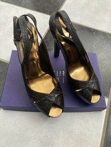 NIB 100% AUTH Stuart Weitzman Embossed Ankle Strap Platform Sandals Sz 9.5M - £100.34 GBP