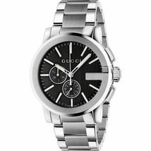 Gucci Analog Display Swiss Quartz Silver Men&#39;s Watch Model YA101204 - £791.35 GBP