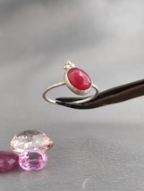 Pink Sapphire ring. Sterling silver ring with Pink Sapphire. - £77.87 GBP