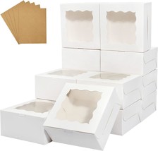 60 Pcs Bakery Boxes with Window 6 x 6 x 3 Inches White Cookie Boxes Pastry Boxes - £36.18 GBP