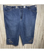 Gloria Vanderbilt Women’s Blue Denim Capri Pants Plus Size 24W Wide Leg - $16.99