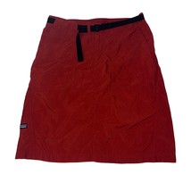 Patagonia Red Rust Belted Hiking Skirt Zippered Pockets Womens Small - $24.99