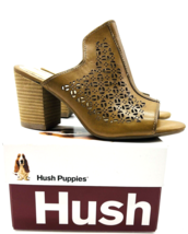 Hush Puppies Malia Perforated Open Toe Mules - Tan Leather, US 8.5 - £23.32 GBP