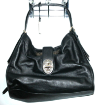 Coach Madison Carlyle Shoulder Bag Black Leather # 32221 Medium Purse Handbag - £43.16 GBP