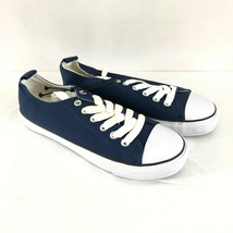 Twisted Womens Sneakers Low Top Canvas Lace Up Navy Blue Size 6 - $14.49
