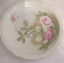 Vintage Lefton China Green Heritage Rose Candy Nut Trinket Dish 4578 Bowl - £12.71 GBP