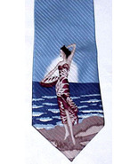 Vintage Silk Tie by Alexander Lloyd Tropical Lady Design 65&quot; - £11.79 GBP