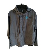 AT&amp;T Vintage 90s Employees Gray Rain Gear Zip Buttons Hooded Jacket Pull... - $55.59 CAD