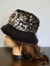 Women&#39;s One Size Black &amp; Silver Polyester Zebra Design RN #98070 Hat - $14.85