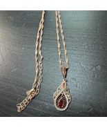 585 14K RG Stamped Victorian Jewel Cross Pendant 19” Necklace Clasp Chain - $911.17 MXN