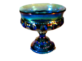 Indiana Compote Dish Purple/Blue Iridescent Amethyst Carnival Glass  Kin... - £22.48 GBP