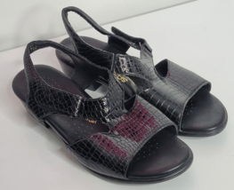 SAS Tripad Comfort Sandals Womens 7.5 Wide Suntimer Strappy Black Leather Casual - £23.56 GBP