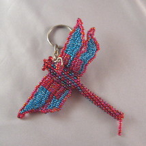 Handmade Dragonfly Beaded Keychain, Bag Charm - $14.00