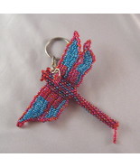 Handmade Dragonfly Beaded Keychain, Bag Charm - £10.96 GBP