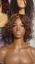 IMAYLI Human Hair Wig with Bangs 12Inch Curly Human Hair Wig 200 Density... - £27.86 GBP