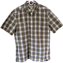 L.L. Bean Mens Brown Plaid Casual Short Sleeve Button-up Shirt Size  Size L - $18.76