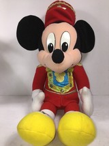 Mickey Mouse Plush 1994 15&quot; DISNEY  DRUMMER  LIGHTS UP TOY WORKS Vintage - $35.86