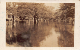 Young Boys Playing In Flooded AREA-VICTORIAN HOUSE-~1900s Real Photo Postcard - £5.25 GBP