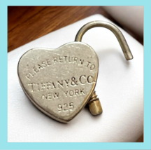 Tiffany & Co. Please Return to Sterling Silver 925 Heart Padlock Charm Pendant image 5