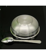 999 pure sterling silver handmade solid silver bowl and spoon, silver ha... - $379.11 CAD