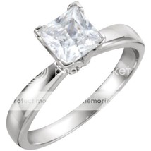 Princess Diamond Ring 14k White Gold (1 Ct G SI1(Enhanced) Clarity) IGL  - £1,371.27 GBP