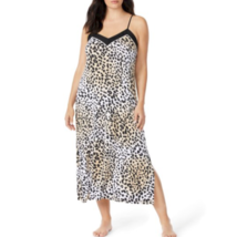 Plus Sz 4X Sofia Vergara Leopard Print Long Nightgown, Side Slits, NWT - £21.61 GBP