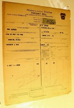 Vintage Pennsylvania System Railroad Freight Bill Invoice July 17, 1923 ... - $14.84