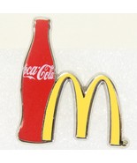 Vintage McDonalds Coca Cola Pin 1&quot; W x 1.25&quot; H Crew Employee Lapel Hat Pin - $270.32 MXN