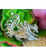 Fighting Gamecock Rooster Silver Tone Pendant Brooch Pin USC Carolina - $39.20 CAD