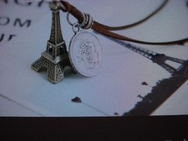 New Trendy Silver Eiffel Tower Coin Necklace   - £5.44 GBP