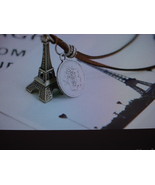 NEW TRENDY SILVER EIFFEL TOWER COIN NECKLACE   - $48.17 CAD