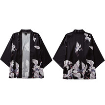 2022 Harajuku Kimono Jacket Japanese Hip Hop Men Streetwear Bomber Jacket Crane  - £62.46 GBP