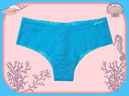 XXL Bright Sky Marine Blue NOSHOW All Lace Victorias Secret PINK Cheekster Panty - £8.78 GBP