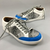 DG Lux Sport Womens 6.5 Diane Gilman Blue White Snakeskin Print Sneakers... - $32.83