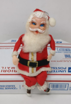 Vintage Santa Claus Elf Shelf Sitter Felt Celluloid Mid Century 60s Japan? - $14.54