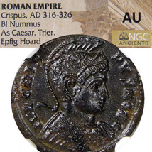 CRISPUS Altar RIC R5! NGC AU Epfig Hoard. Constantine the Great&#39;s son Ro... - $616.55