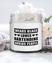 Funny Candle For Bartending - Wears Black Loves Avoids People - 9 oz Hand  - £15.69 GBP