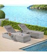 Outdoor Rattan Chaise Lounge Set of 2 | Adjustable Pool Patio Beach - $6,529.63 MXN