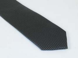 Mens Narrow Tie/Hankie Set Woven Vito Rofolo VTR-105 Black White Dots image 3