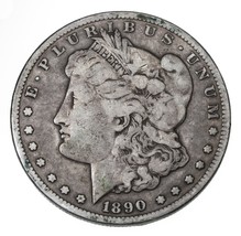 1890-CC Silver Morgan Dollar in Very Good+ VG+ Condition, Strong Detail - £136.86 GBP