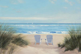 Among Friends II by Diane Romanello Seascape Adirondack Lawn Chairs Paper Print - £55.46 GBP