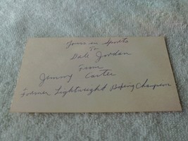 Vintage Autograph Jimmy Carter Ex Lightweight Boxng Champ Index Card - £35.40 GBP