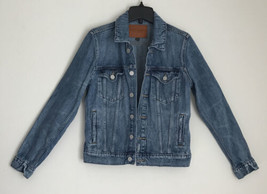 Lucky Brand Tomboy Trucker Jean Denim Jacket Womens Small Petite SP Distressed - £15.23 GBP